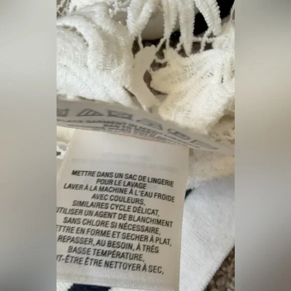 Anthropologie Maeve lace long sleeve white top black cuffs Small SO CUTE! Zipper - Picture 7 of 12